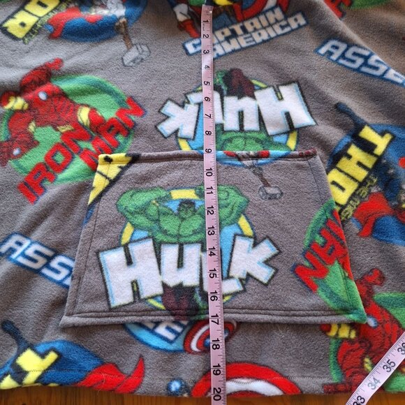Handmade Avengers Fleece Poncho M Medium Cape With Hood & Pocket Hulk Iron Man - Picture 5 of 16
